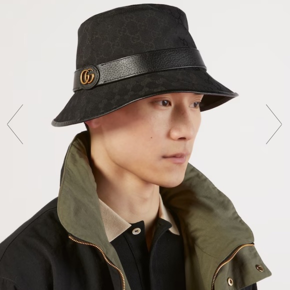 UNISEX GG CANVAS BUCKET HAT WITH DOUBLE G - Picture 4 of 13